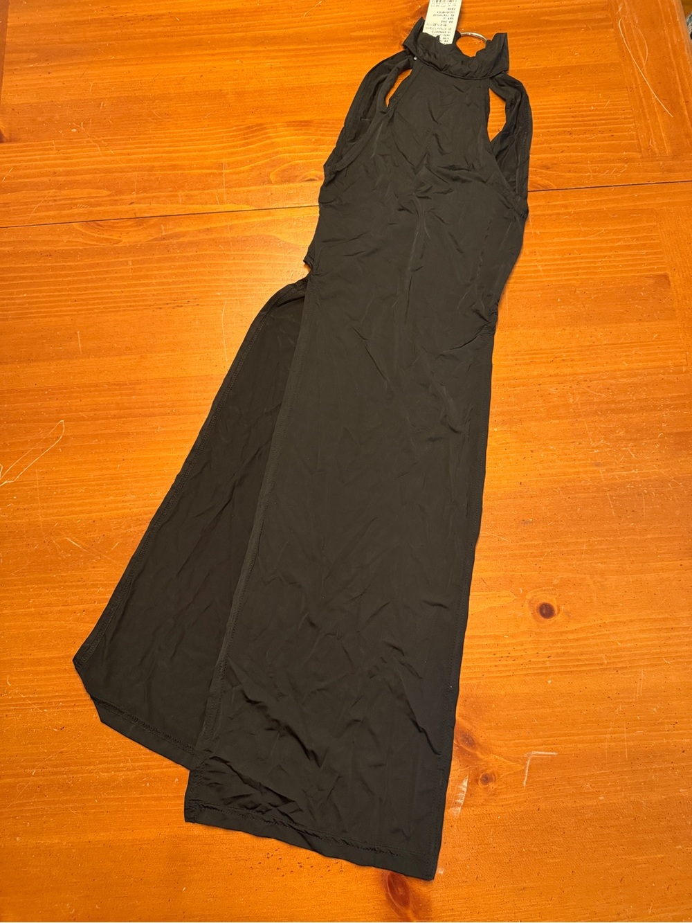 Black Maxi Halter Dress - Women
